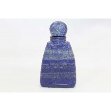 Handmade Snuff Perfume Bottle Natural Blue Lapis Lazuli Stone Hand Engrave LP27